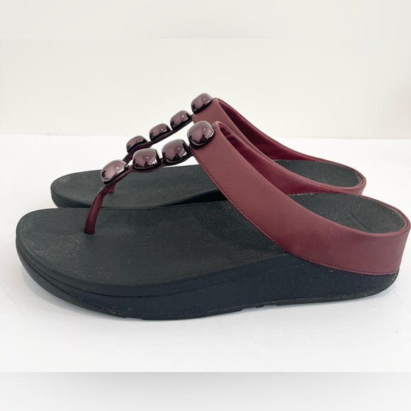 Fitflop Rola Leather Wedge Women’s Sandals Shoes Size 9 - Picture 4 of 11